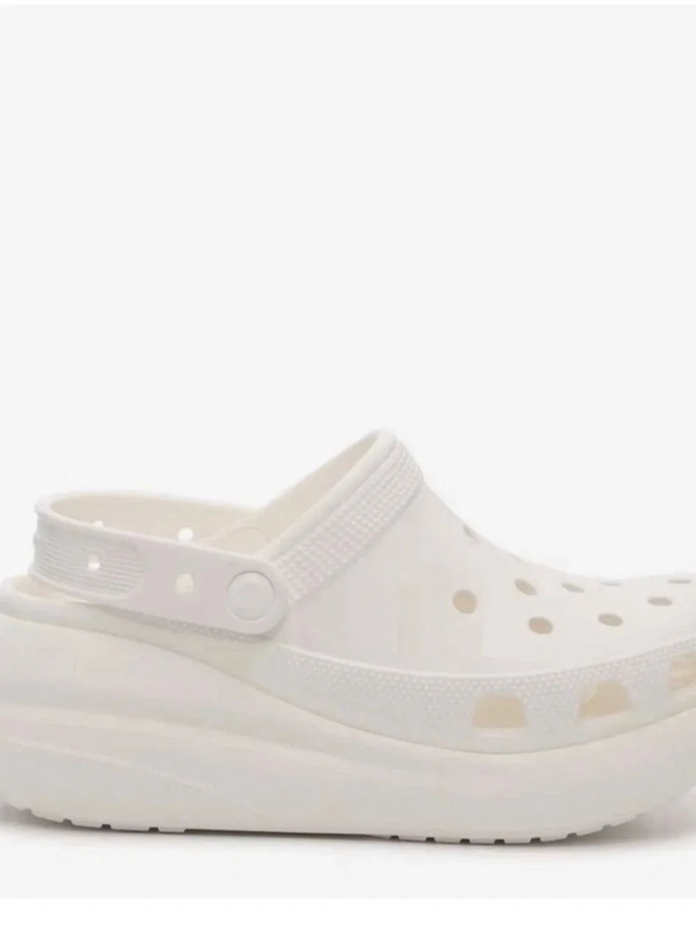 NWT $75 Crocs Men 11 Classic Crush Platform Clog slip On shoes sandals Cream
